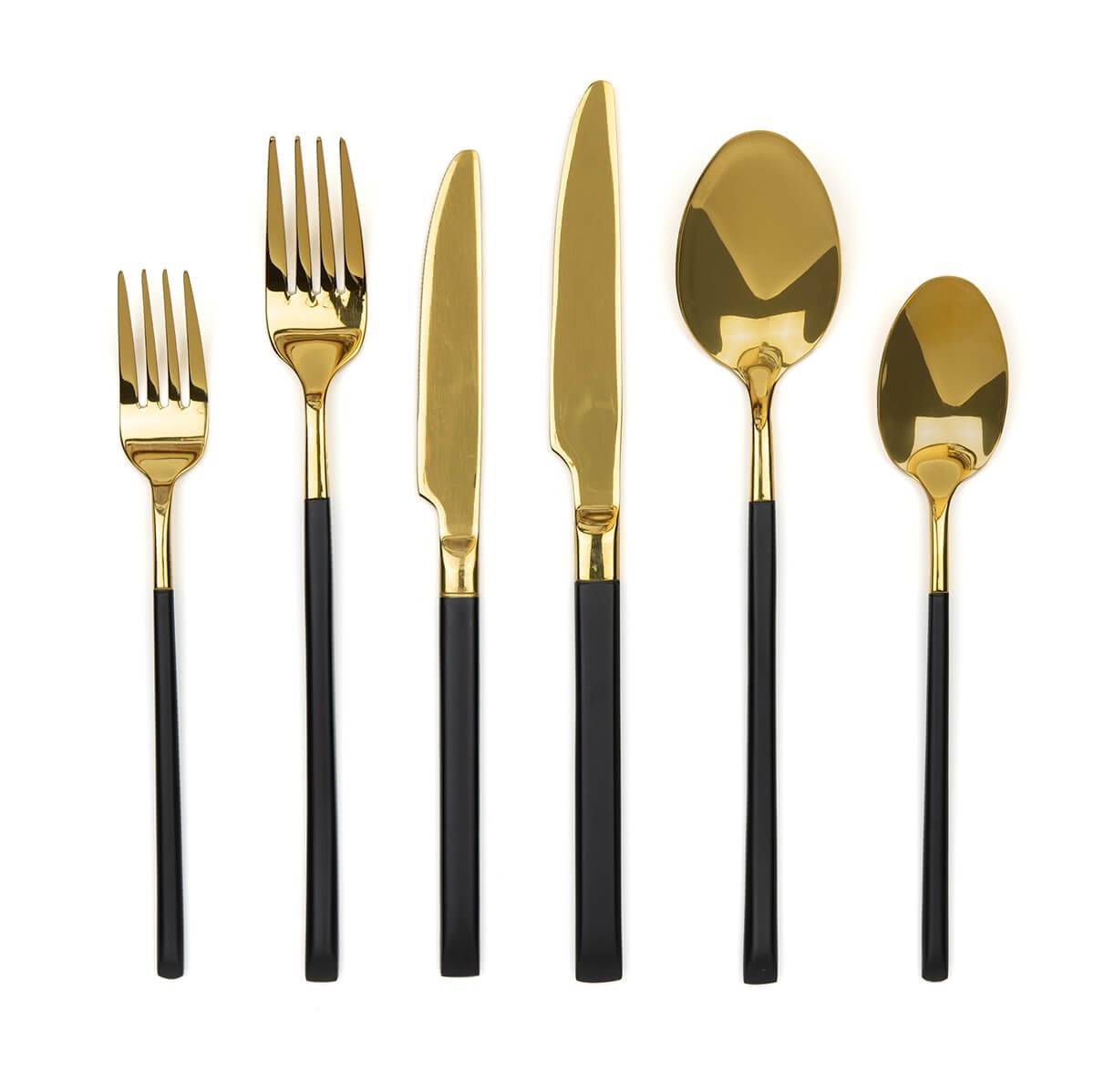 Black and Gold Cutlery Set