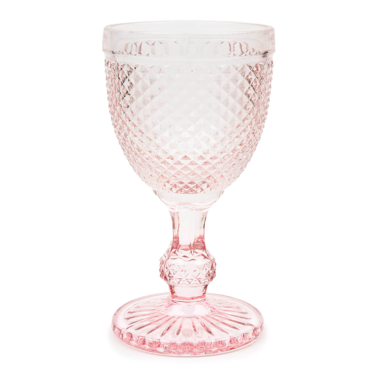 Blush Pink Diamond Cut Goblet