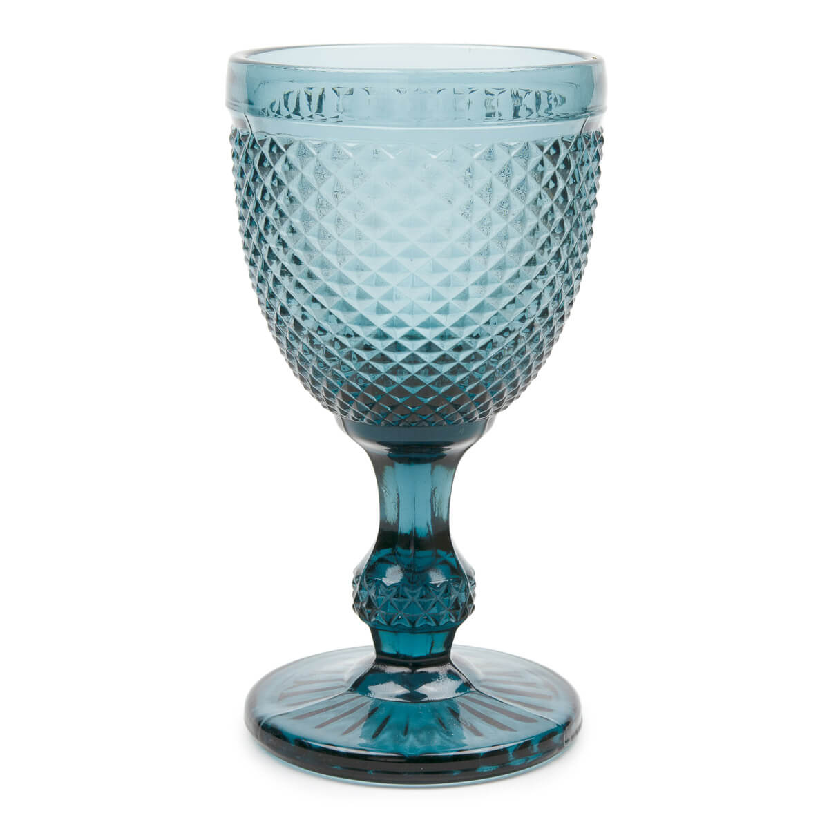 Cobalt Blue Diamond Cut Goblet