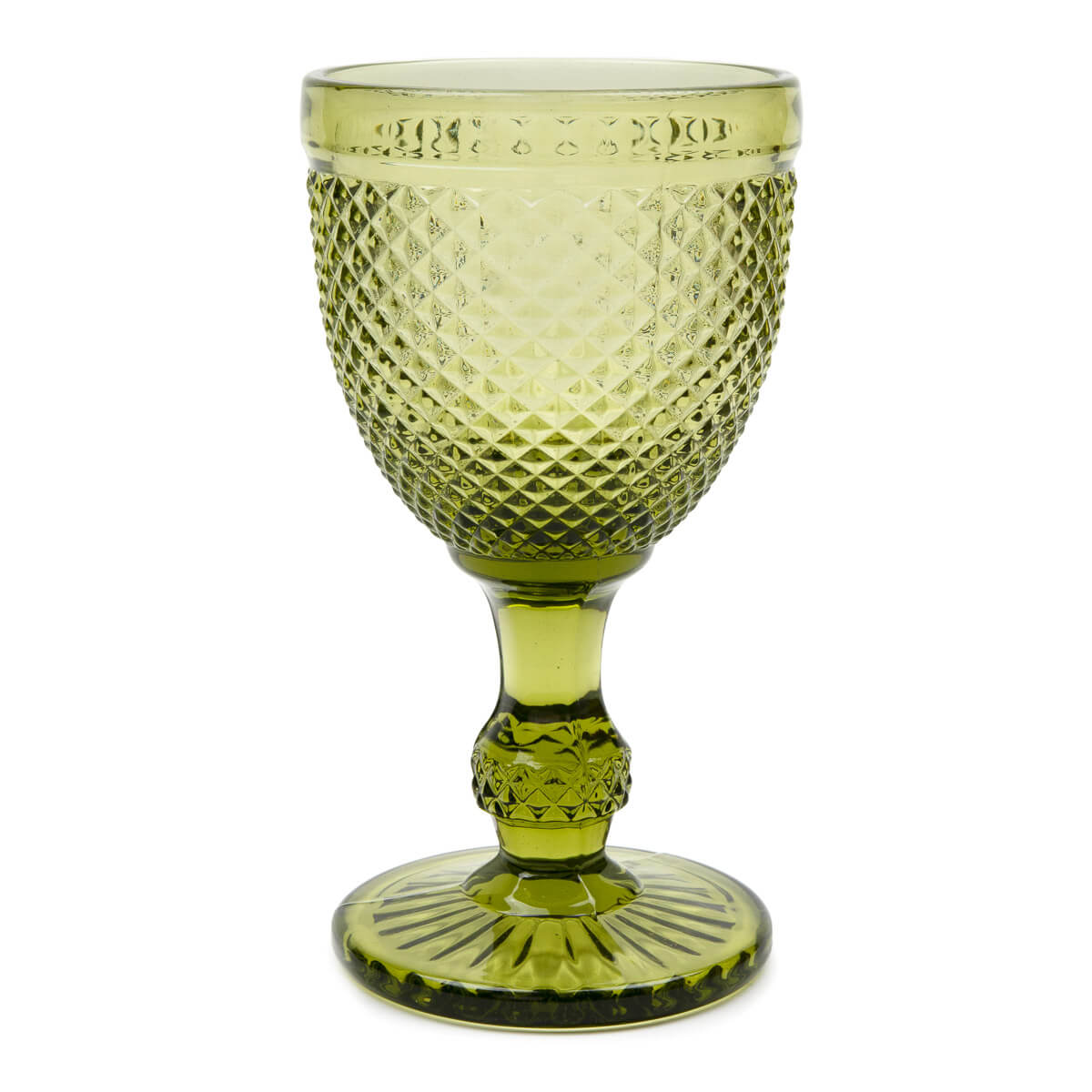 Soft Sage Diamond Cut Goblet
